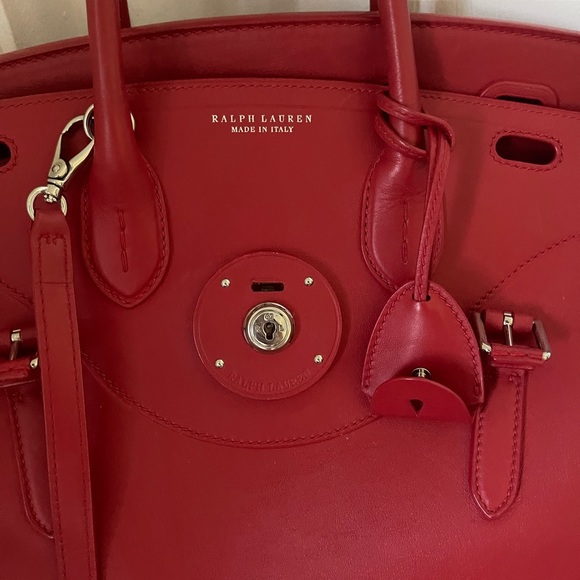Ralph Lauren Ricky Red Leather Tote - Picture 8 of 13